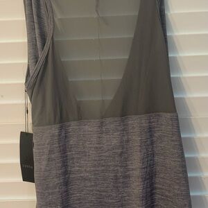 NWT Z by Zobha‎ Activewear Mesh Back Surplice Tank Heather Slate Size XL